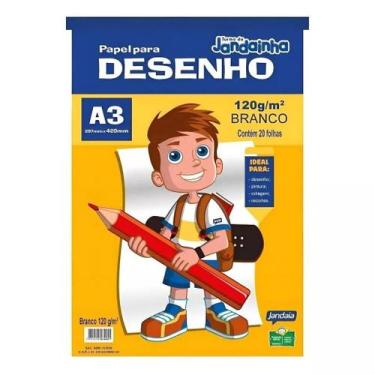 Imagem de Bloco para Desenho A3 Jandaia 120g Branco com 20 Folhas  Ideal para De