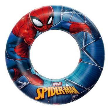 Imagem de Boia Redonda Homem Aranha MOR PVC Resistente 48cm Vermelha Infantil