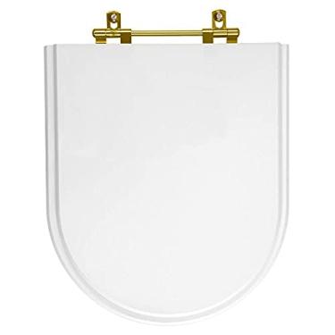 Imagem de Assento Sanitário Duomo Plus Branco para vaso Deca Com Ferragem Dourada