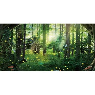 Imagem de Yeele Fundo de cogumelo de árvores florestais encantadas primavera de 25 x 3 m para fotografia chá de bebê festa de aniversário decoração infantil meninas retrato fotografia estúdio adereços