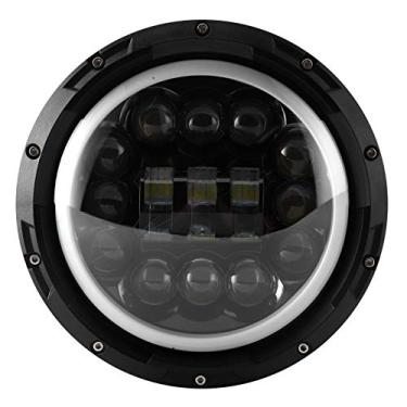 Imagem de Farol universal para motocicleta, conjunto de lâmpada frontal de 17,78 cm, luz de trabalho de LED, 90 W, IP67, à prova d'água, 6000 K, para carro, motocicleta