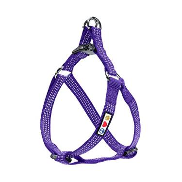 Imagem de Pawtitas Arnês para cães grandes Peitoral roxo para cães de idade idosa para filhote, ajustável, refletivo, P, colete refletivo para cães
