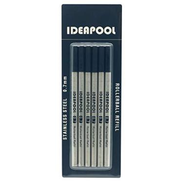 Imagem de IDEAPOOL Refil de tinta esferográfica substituível de 0,7 mm para canetas esferográficas jacarandá, tinta preta, pacote com 6
