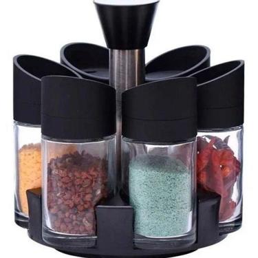 Imagem de Porta Tempero Giratório Condimentos 6 Peças Cozinha