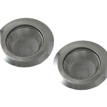 Imagem de Kit Ralo Inox Grande 11,5 Cm Bestfer Pia Cozinha 2 Unidades