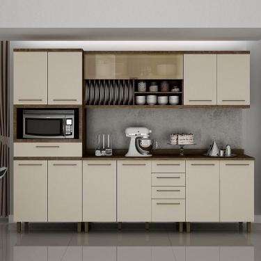 Imagem de Cozinha Tarantela 5 Peças Valdemóveis - Ipe/off White