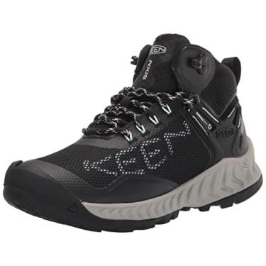 Imagem de KEEN Bota feminina Nxis Evo de altura média, impermeável, com embalagem rápida, Vidro preto/azul, 11.5
