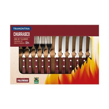 Imagem de Jogo de Talheres 12 Peças Tramontina Churrasco 21199703 Vermelho