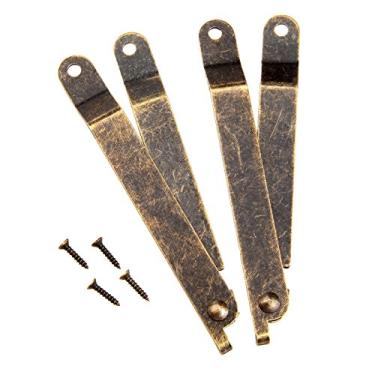 Imagem de Dophee 2 peças de suporte de tampa de bronze antigo, dobradiça para decoração de caixa de estofamento de móveis para casa, Large