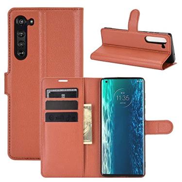 Imagem de YUNCHAO Caixa de telefone Para Motorola Edge Litchi Texture Horizontal Flip Capa Protetora com Suporte e Slots de Cartão e Carteira capa para celular