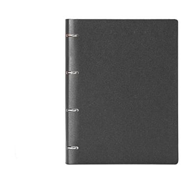 Imagem de Caderno tamanho A4 Caderno Preto Caderno de Couro Diário Caderno Azul Plano de Negócios, A4 Preto, 4 PCS