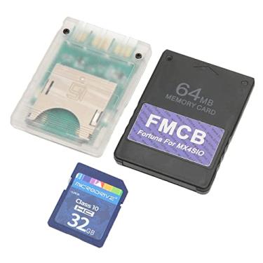 Imagem de Adaptador de cartão SD MX4SIO SIO2SD com cartão SD de 32G, para console de jogos PS2 Adaptador de expansão de memória de cartão FMCB 64MB Adequado para OPL 1.2.0 Consoles finos
