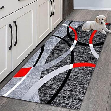 Imagem de SHENGANG Tapete de cozinha entrada de casa quarto sala de estar decoração infantil tapete corredor cabeceira do banheiro tapete antiderrapante, 22,60cmx200cm