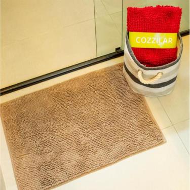 Imagem de 4 Tapete De Banheiro Antiderrapante Bolinha Microfibra 70X50 Cm - Cozz