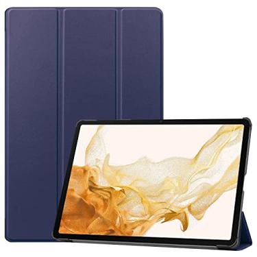 Imagem de Capa protetora para tablet Caso para Samsung Galaxy Tab S8 Plus Case 12.4 polegadas SM-X800 / X806, Galaxy Tab. S7 Fe. Tri-Dobre caso de tabuleta inteligente, caso magro Multi-visualização ângulos Sta