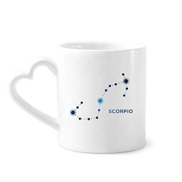 Imagem de Caneca de café cerâmica com signo do zodíaco da constelação de escorpião copo de coração de vidro