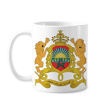 Imagem de Caneca com emblema nacional da África do Marrocos Caneca Cerâmica Café Porcelana Utensílios de Mesa