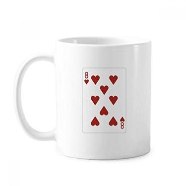 Imagem de Caneca com estampa de coração 8 cartas de baralho de cerâmica cerâmica xícara de café e porcelana