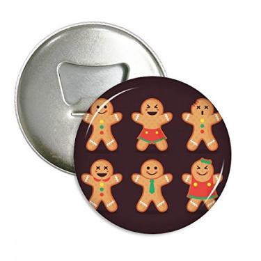 Imagem de Biscoito de gengibre masculino abridor de garrafas de Natal, emblema multifuncional