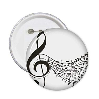 Imagem de Flappg Notas musicais grampos clave de agudos botão redondo decoração de roupas 5 peças