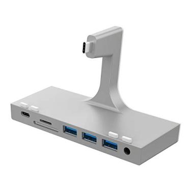 Imagem de SABRENT Hub iMac com várias portas com acesso frontal USB, leitor de cartão SD/Micro SD, conector de fone de ouvido de 3,5 mm e saída traseira HDMI 2.0 (iMac 2017 a 2020) (HB-SIMC)