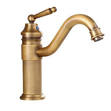 Imagem de LIDON Torneira para pia de banheiro torneira de banheiro antiga furo único torneira de banheiro latão antigo torneira de pia de banheiro alta, antigo A (cor: antigo A)