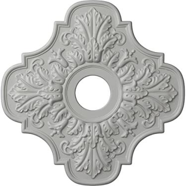 Imagem de Ekena Millwork CM17PEACS Medalhão de teto Peralta, cobre antigo, 17 3/4"OD x 3 1/8"ID x 1"P (Fits Canopies up to 4 5/8"), Hand-Painted Frost