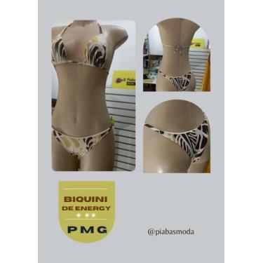 Imagem de Biquíni Modelo Cortininha Tanga - Animal Print Nude Tam: M - Piabas Mo
