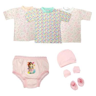 Imagem de Kit Bebê 7 Pçs Camisetas E Kit Touquinhas E Acessórios Bebê - Koala Ba