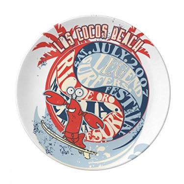 Imagem de World Beach Lagosta Marine Organismo Prato Decorativo de Porcelana Salver Prato de Jantar