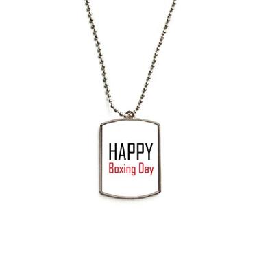 Imagem de DIYthinker Colar para animais de estimação Celebrate Boxing Day Blessing Corrente de aço inoxidável com pingente de identificação para cães