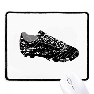Imagem de Mousepad de futebol preto com bordas costuradas para jogos de borracha