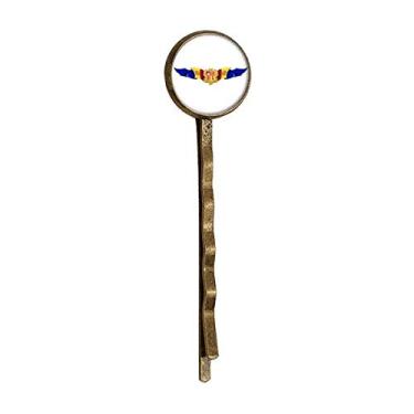 Imagem de Bandana de Andorra com emblema nacional retrô de metal para cabelo Bobby Pin