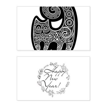 Imagem de Cartão de felicitações com estampa de peixe gato preto e branco mensagem de abençoar presente