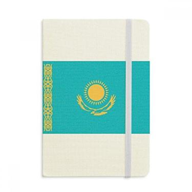 Imagem de Caderno de tecido com a bandeira nacional do Cazaquistão da Ásia, capa dura para diário clássico A5