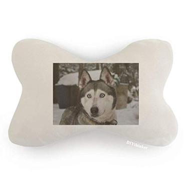 Imagem de DIYthinker Almofada para apoio de cabeça para decoração de pescoço para fotografia Husky Dog Animal Snow