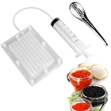 Imagem de Caviar Maker Box, kit de gastronomia molecular com conta-gotas, 96 furos, ferramentas de coador com colher e seringa