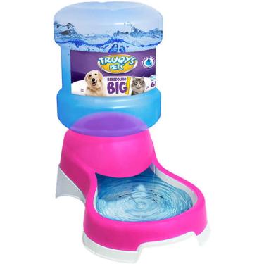 Imagem de Bebedouro Automático Truqys Pets Rosa com Galão - 6 Litros