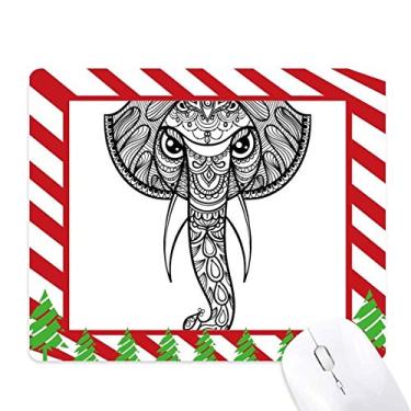 Imagem de Paint Elephant Friend Company Mouse pad Candy Cane Tapete de borracha para Natal