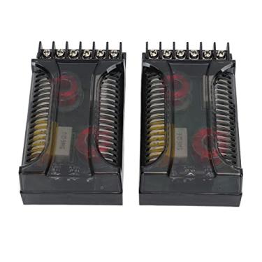 Imagem de Divisor de frequência de alto-falante de carro, 2 peças, cruzamento de áudio de carro bidirecional, sobrecorrente, divisor de frequência de alto-falante de dissipação de calor universal