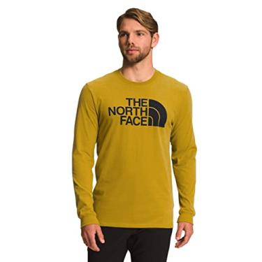 Imagem de The North Face Camiseta masculina de manga comprida Half Dome com estampa de meia cúpula, ouro mineral/TNF