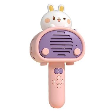 Imagem de Esquirla Microfone Infantil de Desenho, Musical, Brinquedo Educativo, Trocador de Voz, Microfone de Mão para Canto, Presente de Aniversário, Canto, ROSA