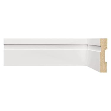 Imagem de Kit 10 Rodapés Mdf 702 Moldufama 15mmx7cmx180cm Branco