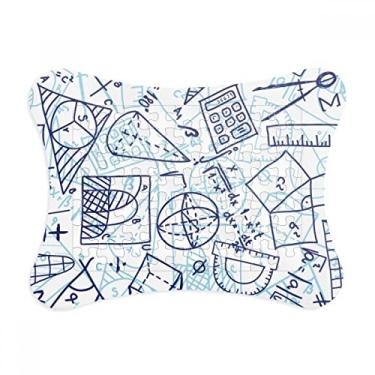 Imagem de Régua de matemática pintada à mão azul com ilustração e moldura de quebra-cabeça para decoração de imagem
