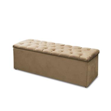 Imagem de Báu Calçadeira Sofia 90cm Suede Bege - Vallisa Decor