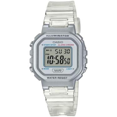 Imagem de Relógio de Pulso Casio Feminino Meninas Jovens Led Digital Prova D água Esportivo Cristal Translúcido LA-20WHS-7ADF