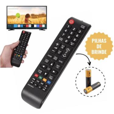 Imagem de Controle Remoto Para Tv Samsung Smart Hub Universal + Pilha - Controle