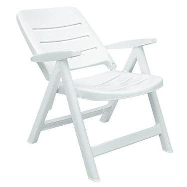 Imagem de Cadeira Plástica Dobravel Com Bracos Iracema Branca Com Encosto Baixo Tramontina 92242/010
