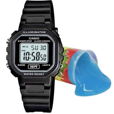 Imagem de Relógio de Pulso Casio Infantil Digital Standard Prova Dágua Alarme Preto LA-20WH-1ADF + Brinquedo