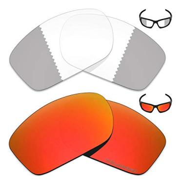 Imagem de 2 pares de lentes de reposição para óculos de sol Oakley Valve 2014 – Cinza Eclipse fotocromático/vermelho fogo